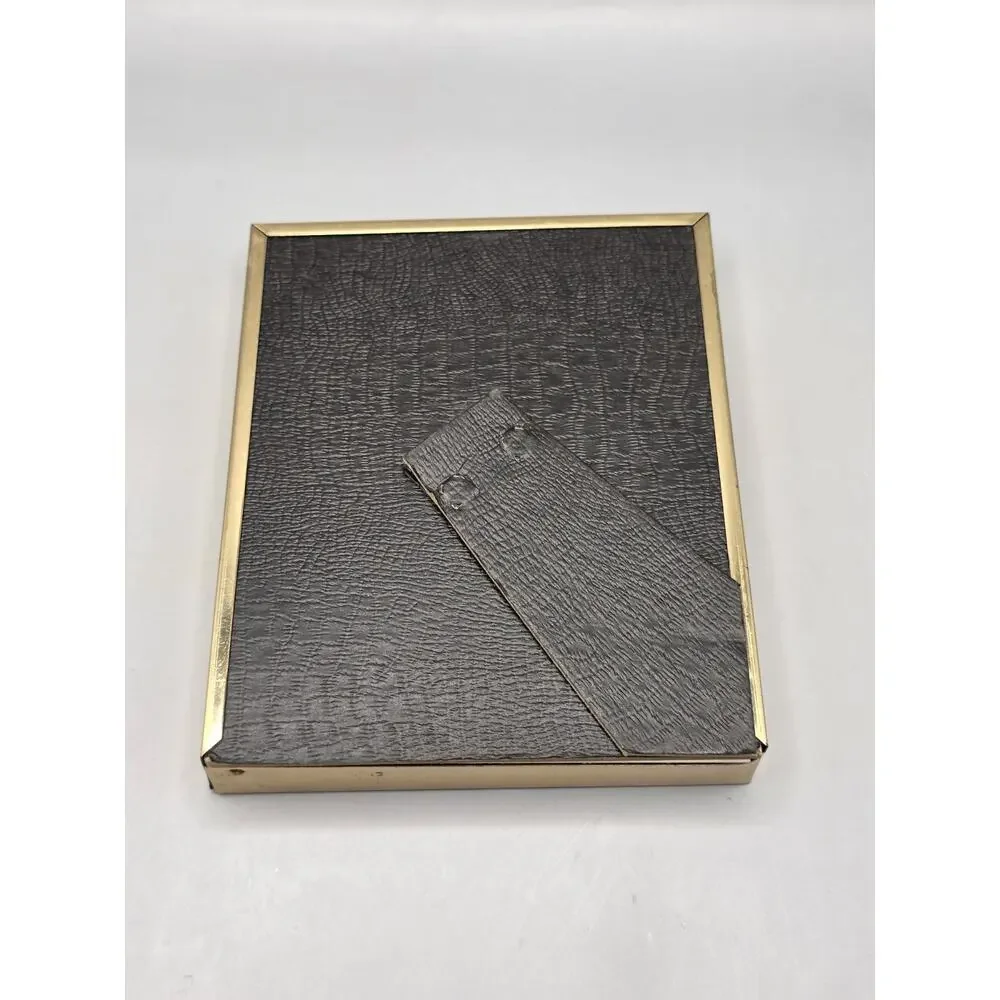 Vintage Brass Picture Frame Gold Tone Oval Mat Insert Mid Century Retro